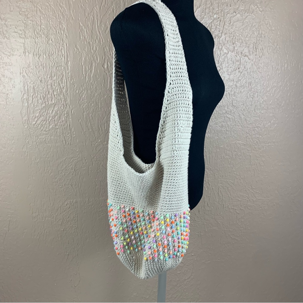 NEW Handmade Crocheted Beaded Boho Shoulder Bag
